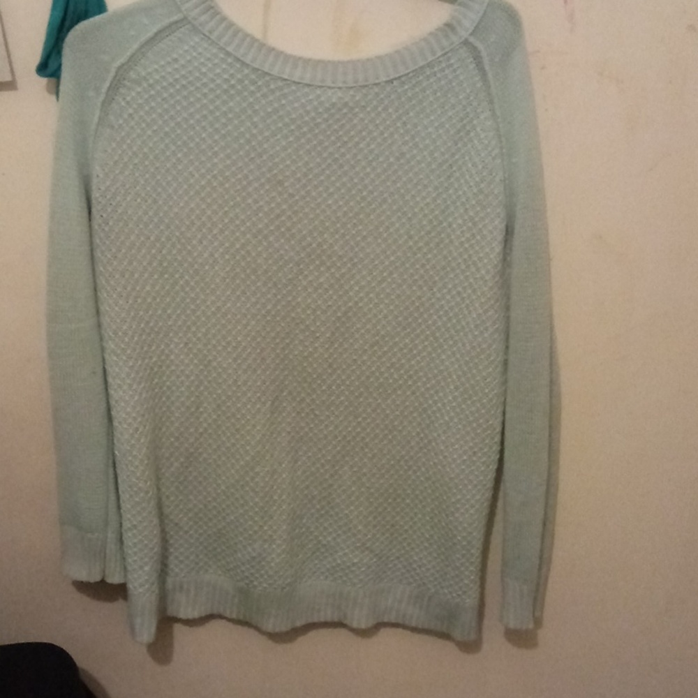 Blue knitted sweater